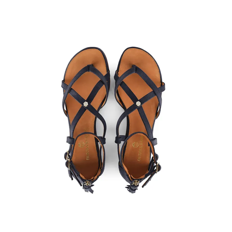 Fairfax and Favor Brancaster Sandal - Navy-1